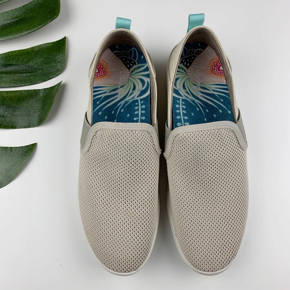 Olukai Hale’iwa Casual Sneakers Beige Slip On Comfort Women’s 9 - Picture 2 of 11